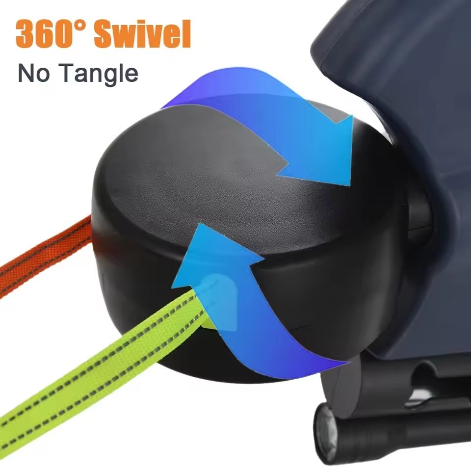Dual Dog Retractable Leash with Built-In Flashlight and Bag Dispenser