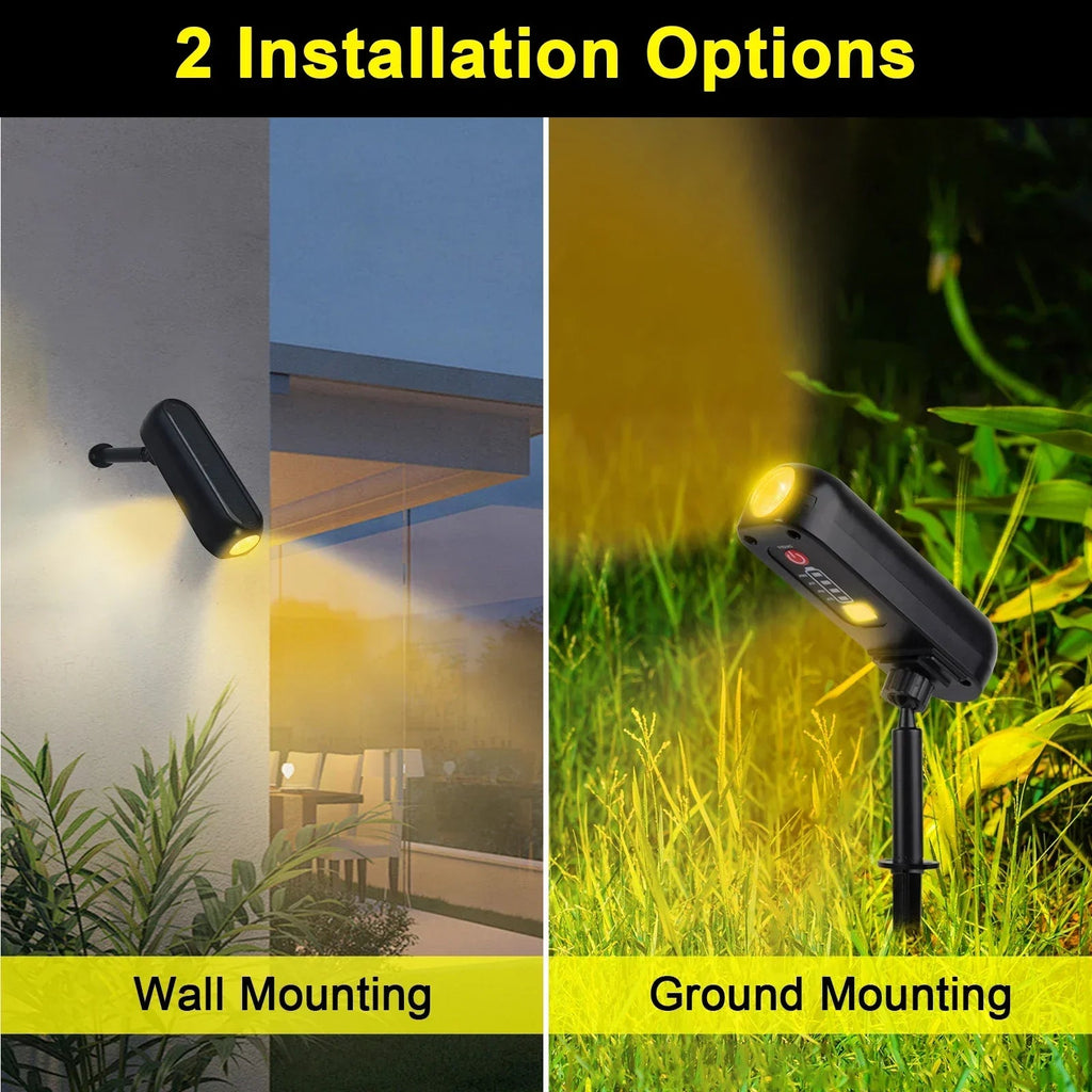 Luminoa SolarGlow Solar Garden Spotlight LED | Color Change & Warm White | Waterproof | For Garden, Terrace & Landscape | 6–8 Hours Light Duration