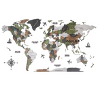 3D Wooden World Map Wall Art for Living Room or Office