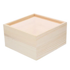 Rustic Unfinished Wooden Storage Box with Sliding Lid – Jewelry, Keepsake, and Gift Chest