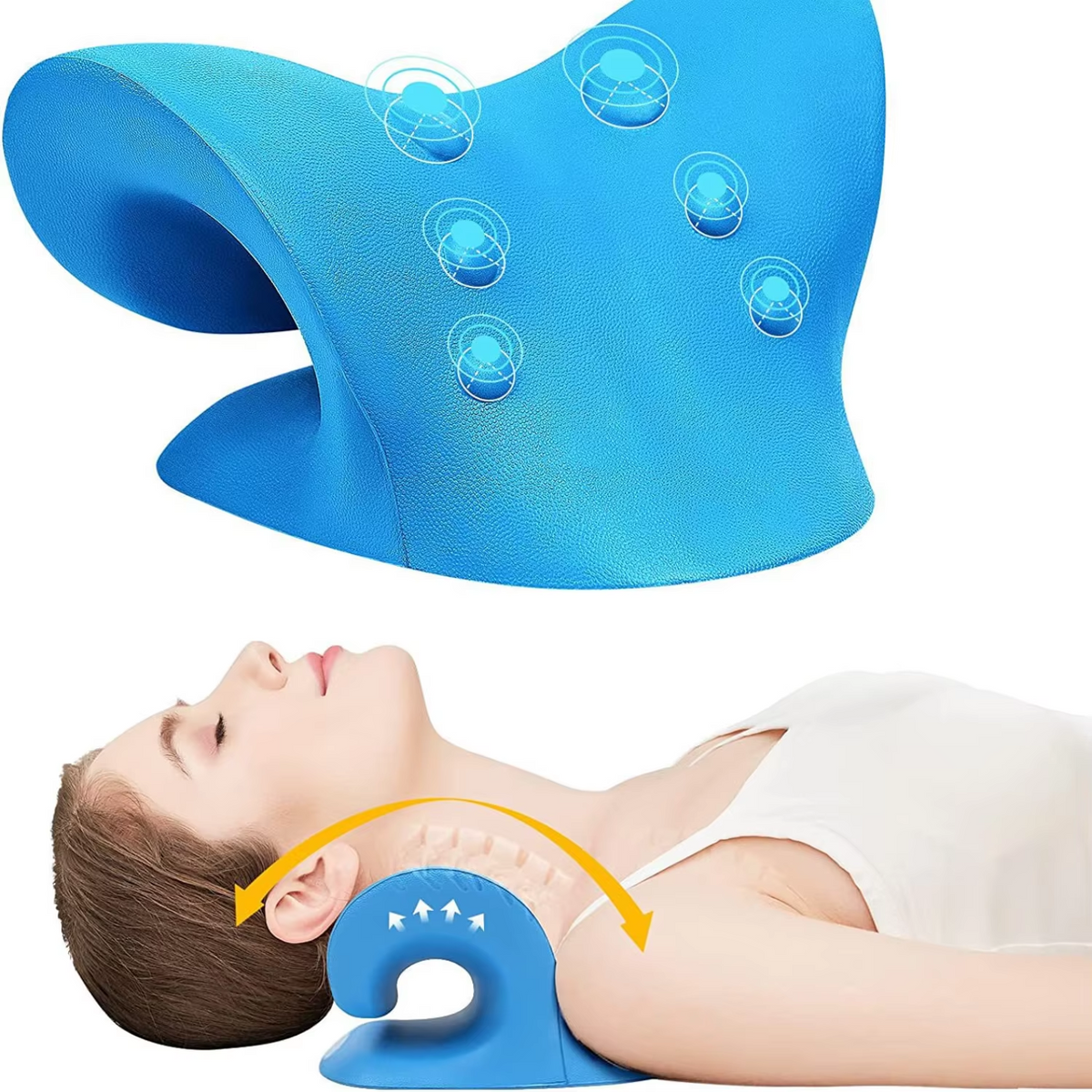 Cervical Neck and Shoulder Stretcher Spine Alignment and Pain Relief Pillow