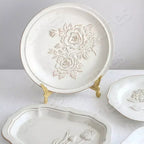French embossed flower plates
