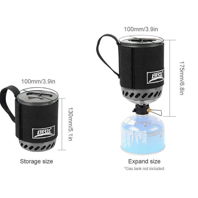 TrailFlame Ultra-light BRS-61 Camping Stove with Integrated Heat Storage Pot | Outdoor Gas Stove for Trekking & Backpacking
