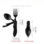TrailTool 3-in-1 Cutlery | Foldable & Durable | Stainless Steel with Handle | For Camping & Outdoor