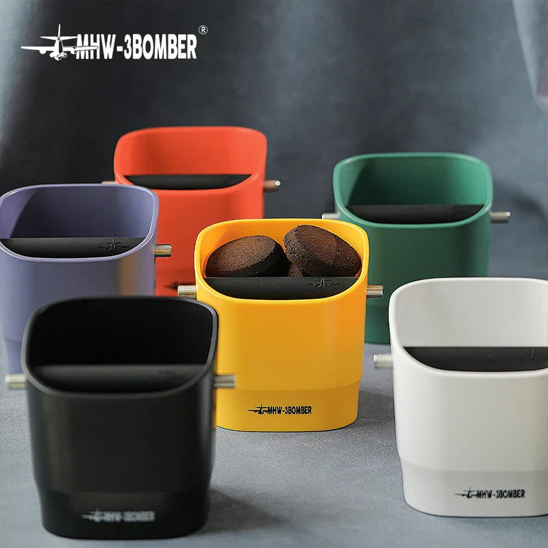 0.9–1.2 l Espresso knock box, detachable knock bar and non-slip base, square coffee grounds waste, barista desktop accessories