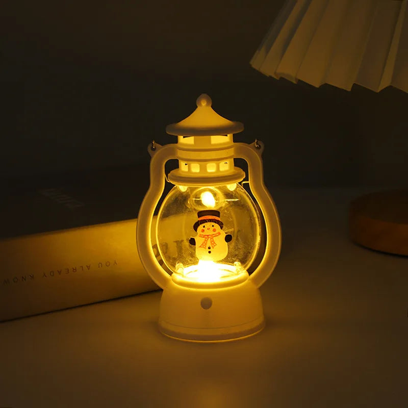 Mini Christmas lamp with LED lighting - Portable decorative lantern for festive decoration, winter & Christmas season