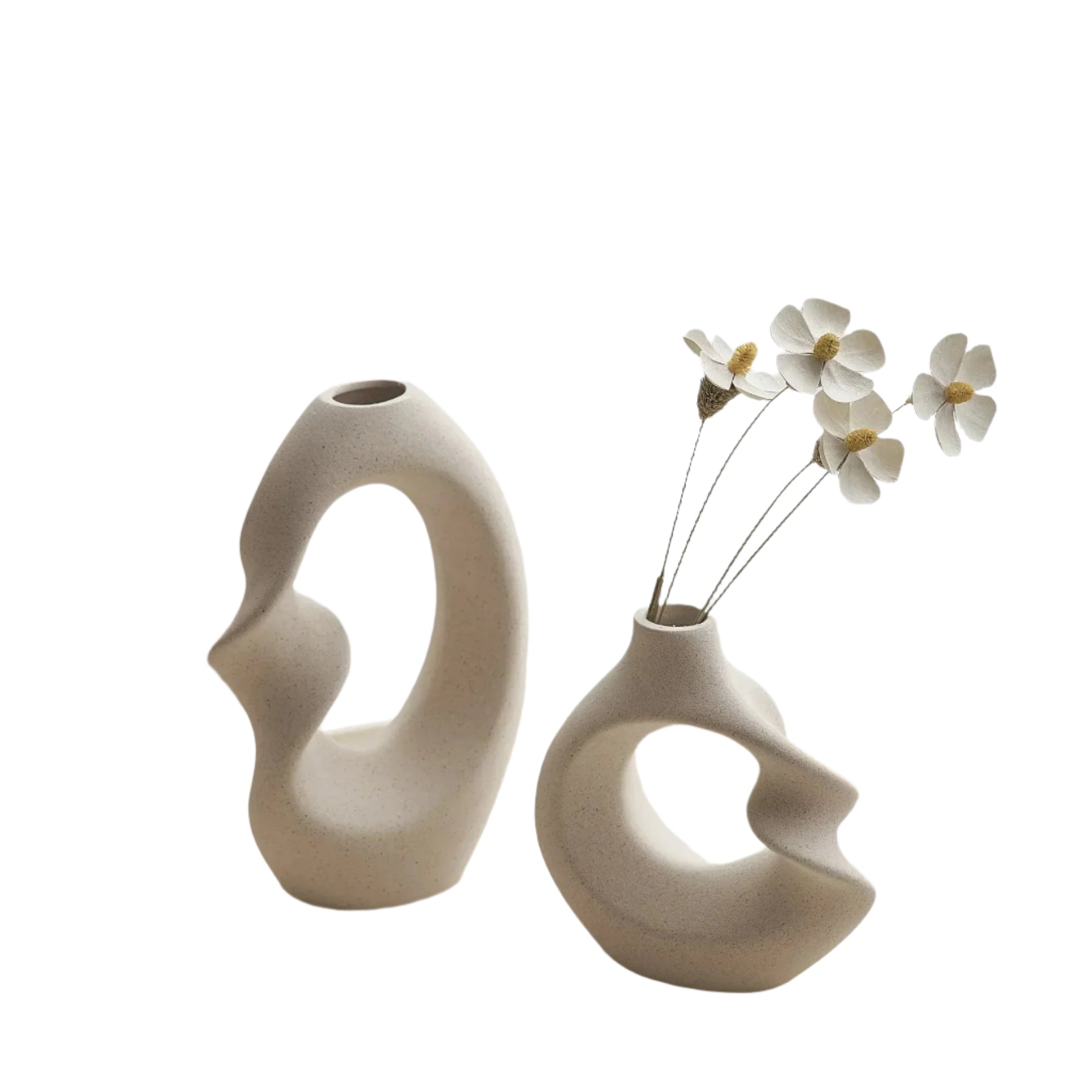 Modern Asymmetrical Sculptural Vase Set
