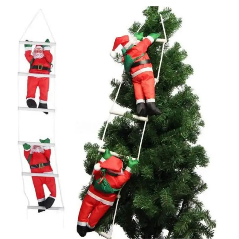 Climbing Santa Claus decorative figure for hanging – Festive window decoration for Christmas, hanging Christmas decoration for living room and windows