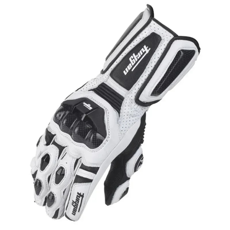 Motorcycle Gloves RidePro Carbon | Wind & Waterproof | Touchscreen Compatible | Genuine Leather Protectors | For Summer & Winter