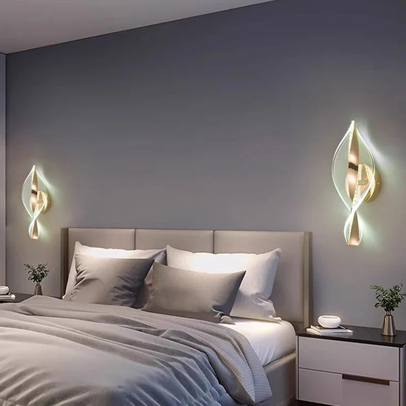 LED Wall Light NordGlow | Modern Acrylic & Metal Design | 3-Color Light | Creative Interior Lighting for Living Room & Bedroom