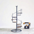 Elegant spiral-shaped plant stand for balcony and garden arrangements