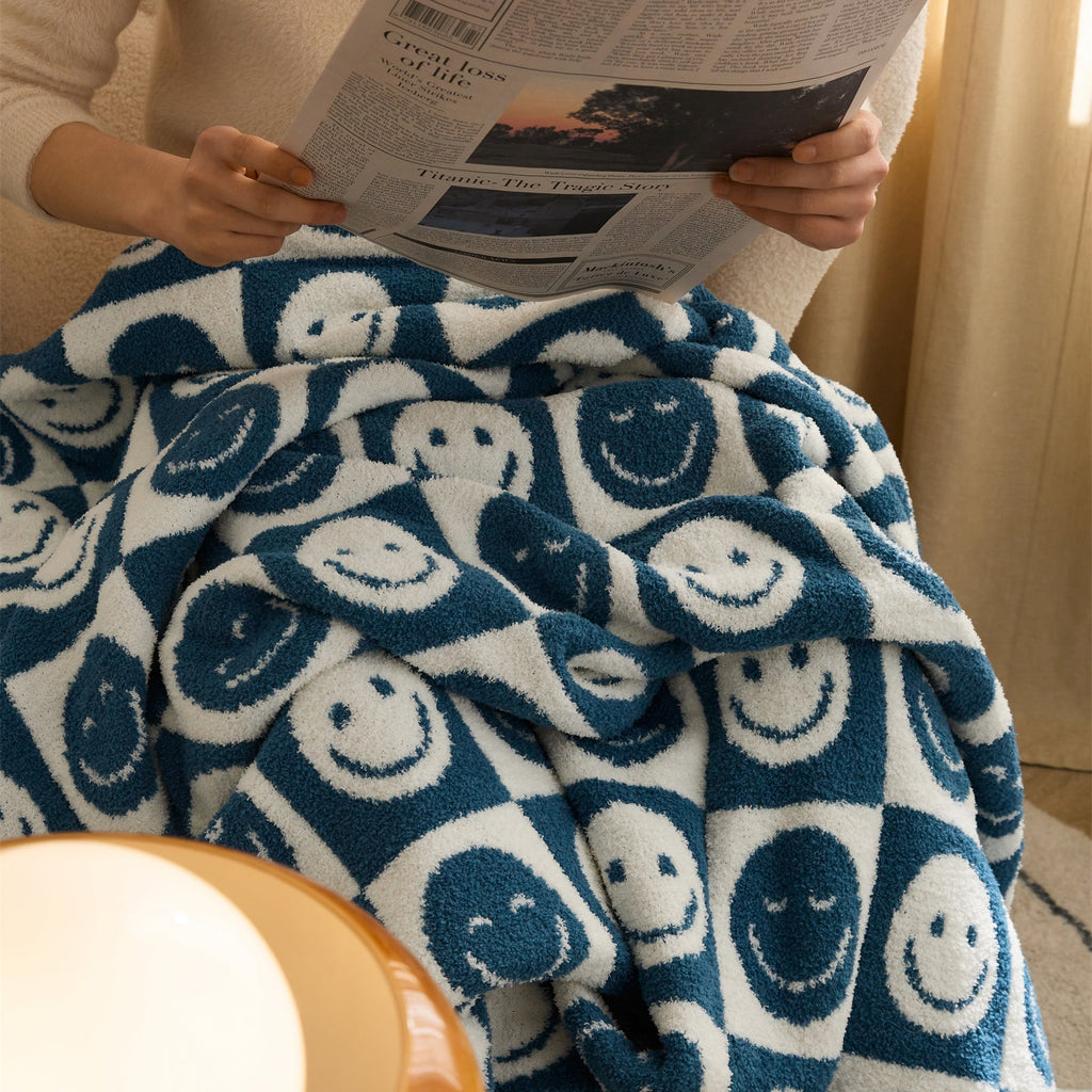 Smiley Checkered Blanket