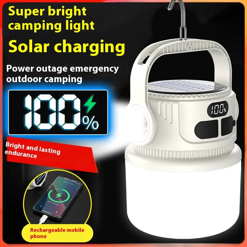 Luminatra Solar LED Camping Lamp | Rechargeable & Waterproof | 6 Light Modes | For Outdoor, Emergencies & Travel