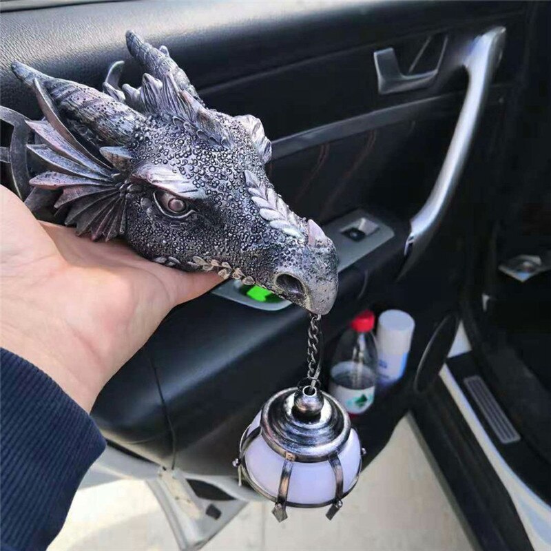 LED Lantern with Dragon Head made of Resin for Unique Halloween Decoration