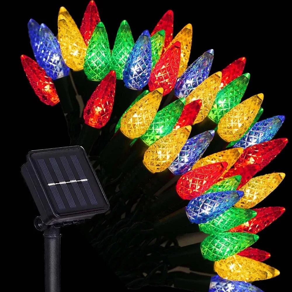 SunBerry Solar-Strawberry-Light String | 8 Light Modes | Color Change & Solar Powered | For Garden, Balcony & Christmas