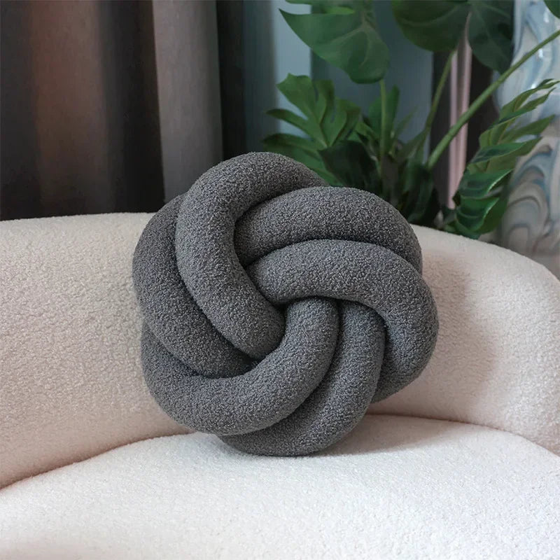 Nordic Cotton Boucle Knot Pillow