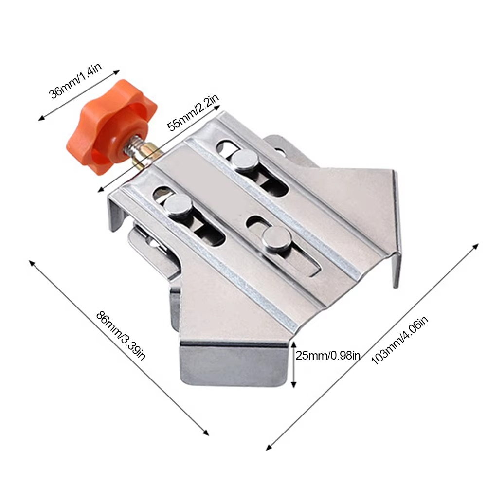 Precision 90° Stainless Steel Corner Clamp for Woodworking