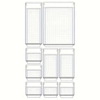 Clearyx Organizer Set | 18-piece Transparent | Modular & Stackable | For Bathroom, Kitchen & Office