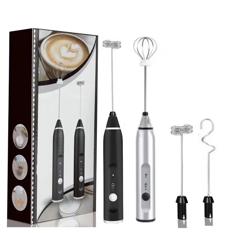 Portable USB Electric Milk Frother Handheld Coffee Whisk and Mini Food Blender