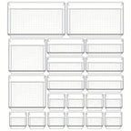 Clearyx Organizer Set | 18-piece Transparent | Modular & Stackable | For Bathroom, Kitchen & Office