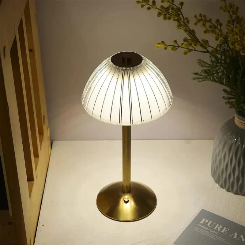 Wireless three-color LED table lamp with dimming function