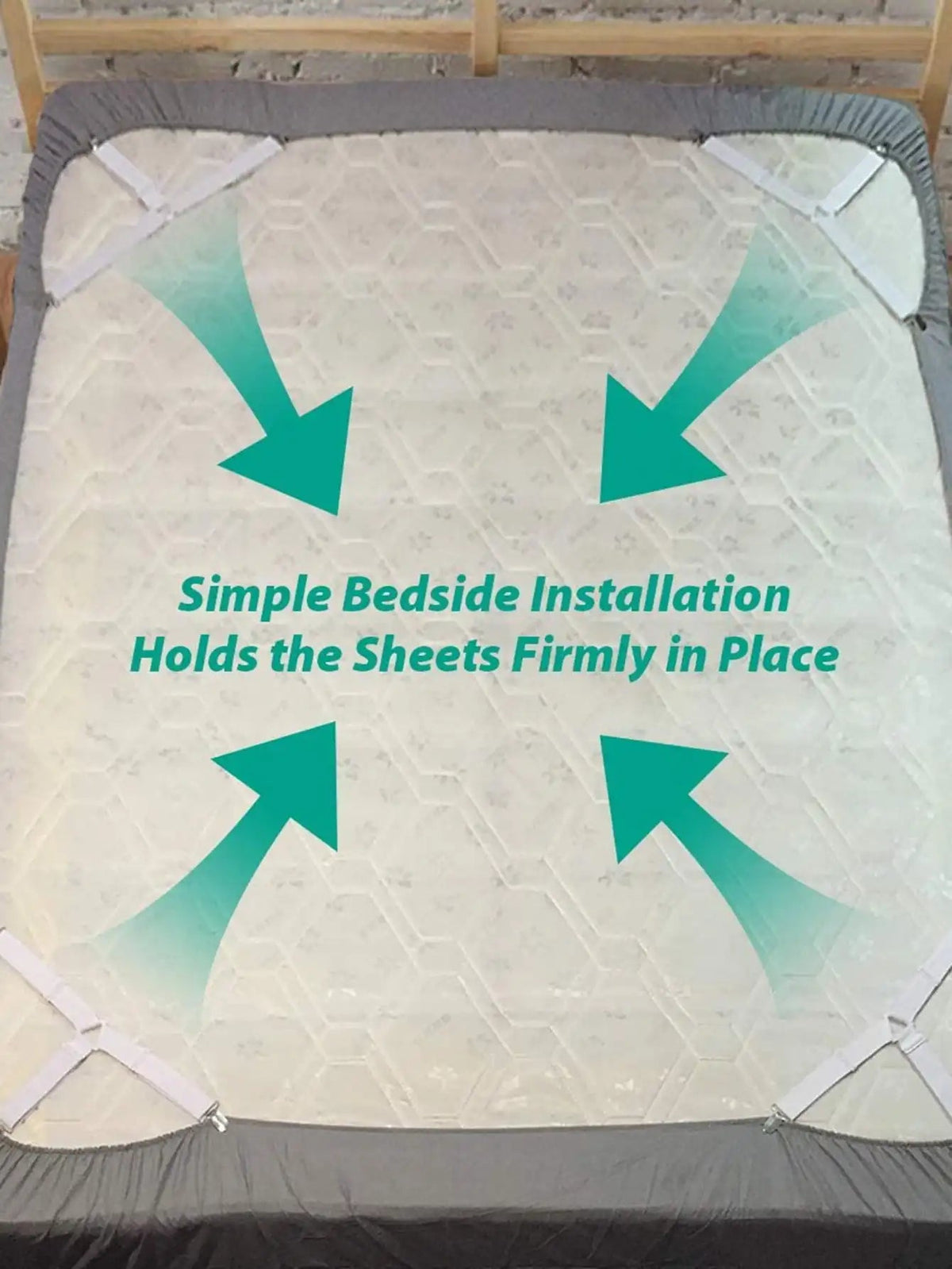 GRIPFIX Fitted Sheet Holder Set | 4-Pack Triangular Bed Sheet Straps | Adjustable & Non-slip – For Mattresses, Table Covers & Covers