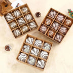 GlossParty Christmas Hanging Decorations – Set of 9 Plastic Ornaments with Snowflake and Balloon Design