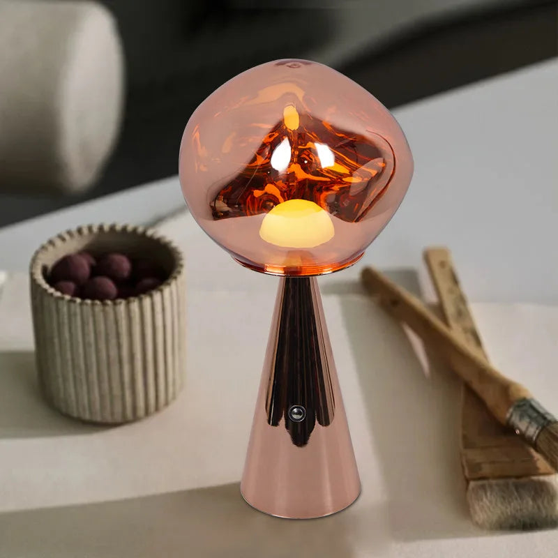 Modern Mini Table Lamp in Lava Design with LED Light - Decorative Lamp for Living Room, Bedroom & Office