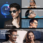Smart Camera Glasses with Photo, Video, Translation, and Bluetooth Audio