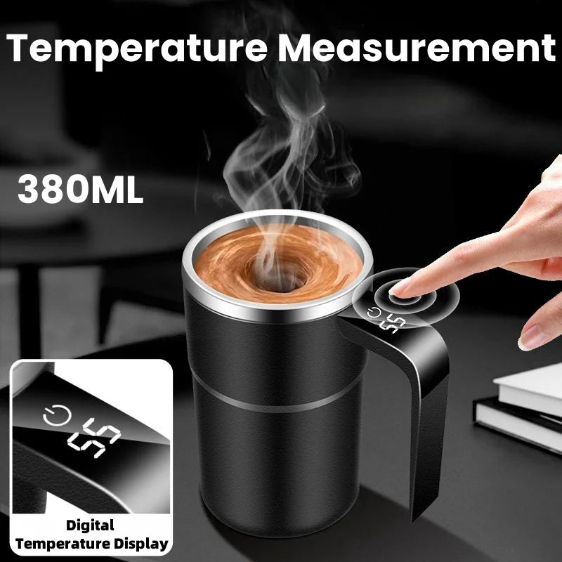 Digital Temperature Display Self Stirring Coffee Mug
