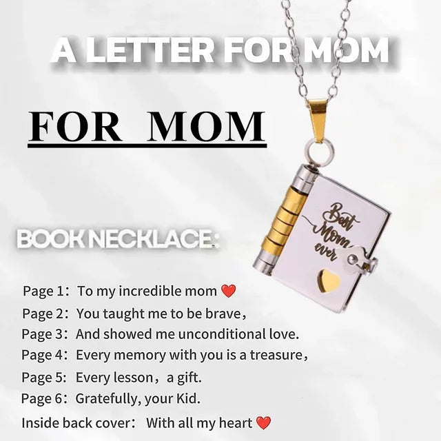 Memory Book Hanger Necklace – Symbolic Jewelry with Loving Message