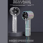 Diamond-Embellished Portable Fan with 199 Speed Settings and Type-C Recharge