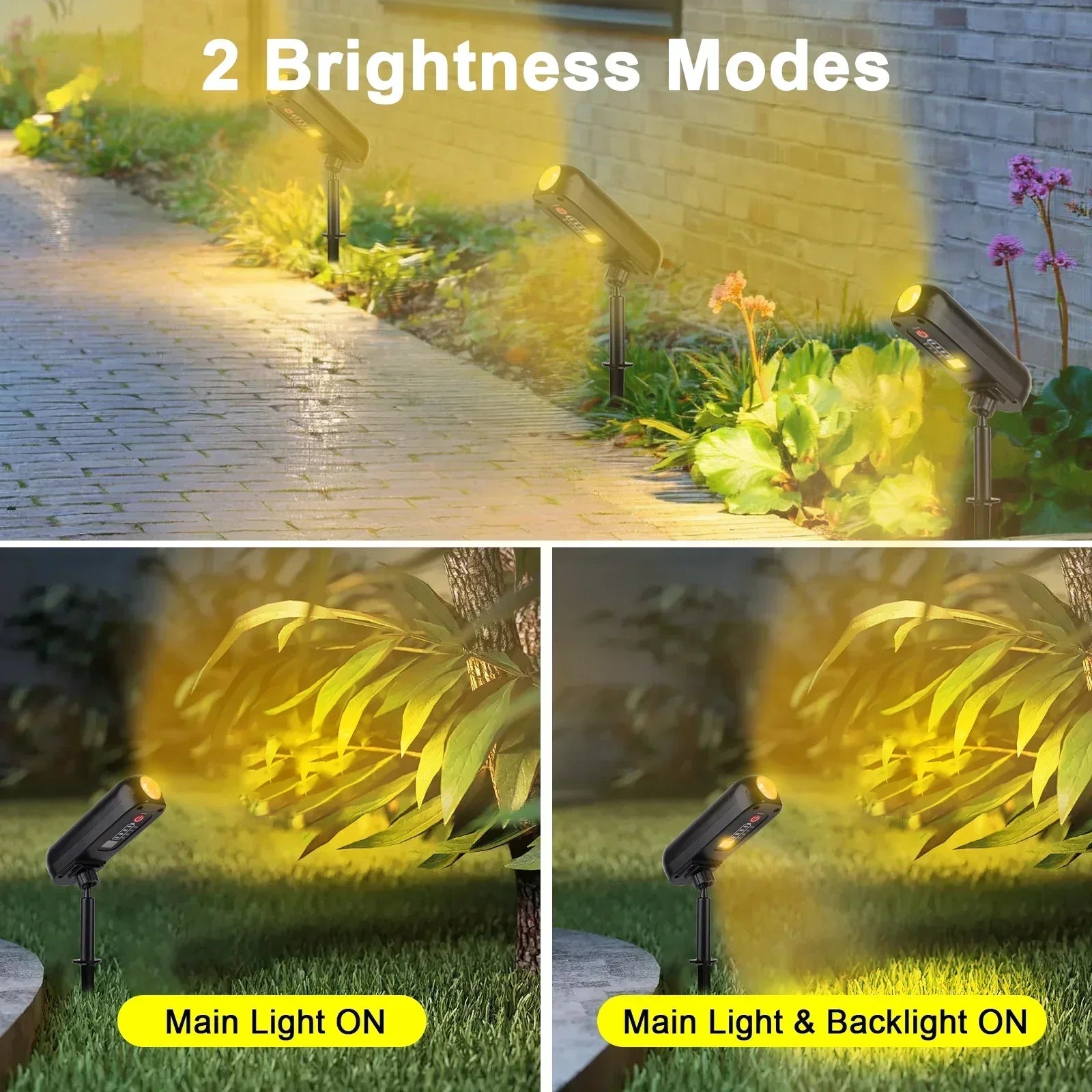 LumoGlow | LED Solar Spotlight | 2-in-1 Light Mode | IP65 Waterproof