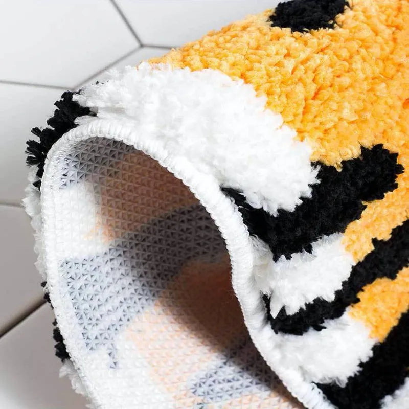 Cartoon Tiger Flocking Foot Mat