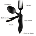 TrailTool 3-in-1 Cutlery | Foldable & Durable | Stainless Steel with Handle | For Camping & Outdoor