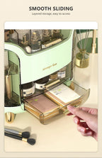 Luxury Transparent Makeup Organizer with Sliding Doors and Drawers