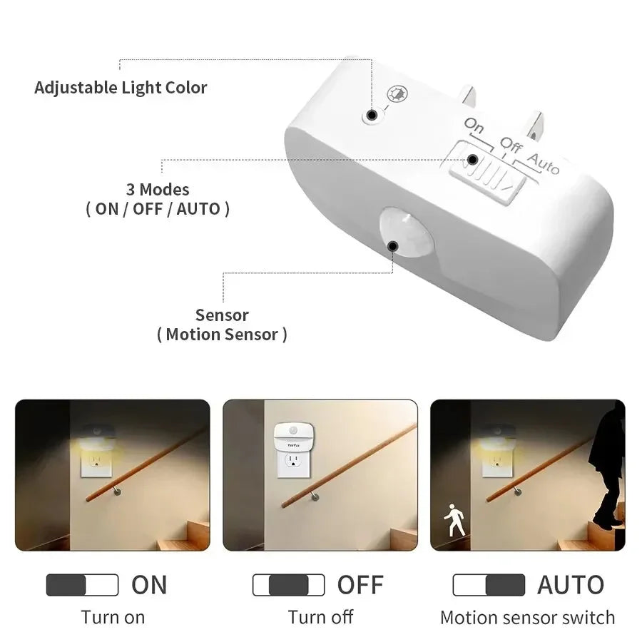 LumoSense LED Night Light | With Motion & Light Sensor | Dimmable & Energy Efficient | Warm White & Cool White