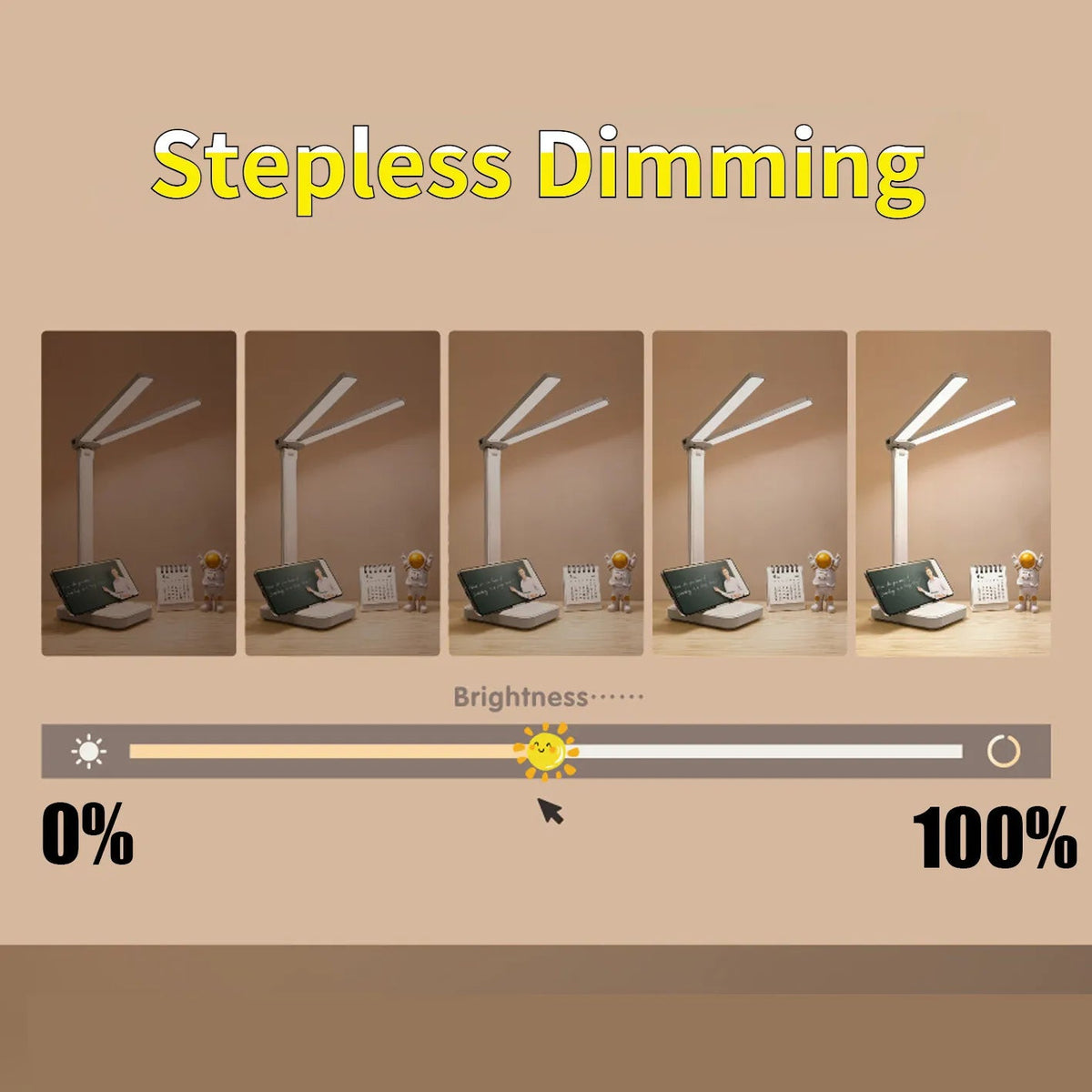 LumiFold | LED Desk Lamp | 3 Brightness Levels & Touch Control | USB Rechargeable & Foldable