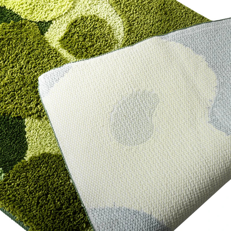 Long Tufting Moss Bedroom Rug