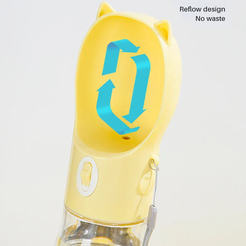 PetHydra Duo Dog Water Bottle with Feeding Bowl | 2-in-1 Outdoor Dispenser | For Small & Large Dogs & Cats