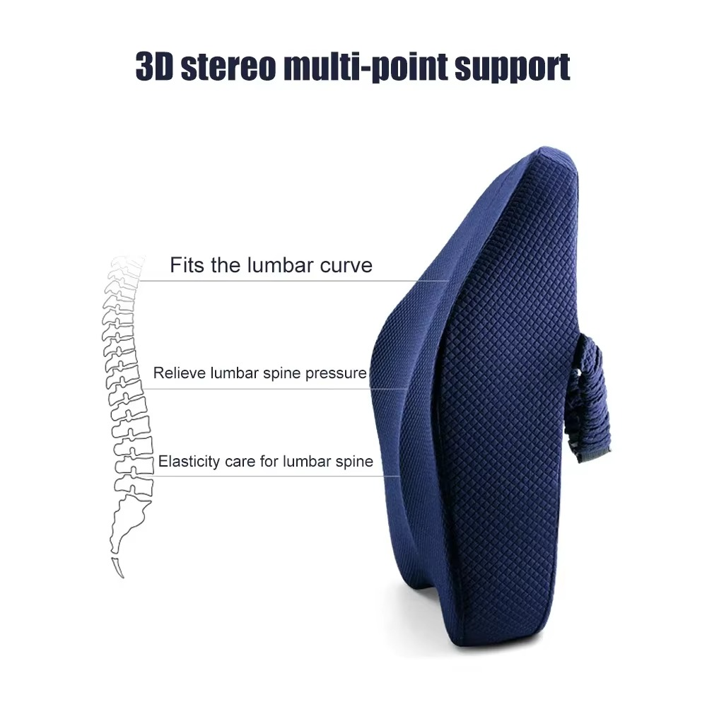 High-Density Memory Foam Seat Cushion with Tailbone Cutout for Office and Car
