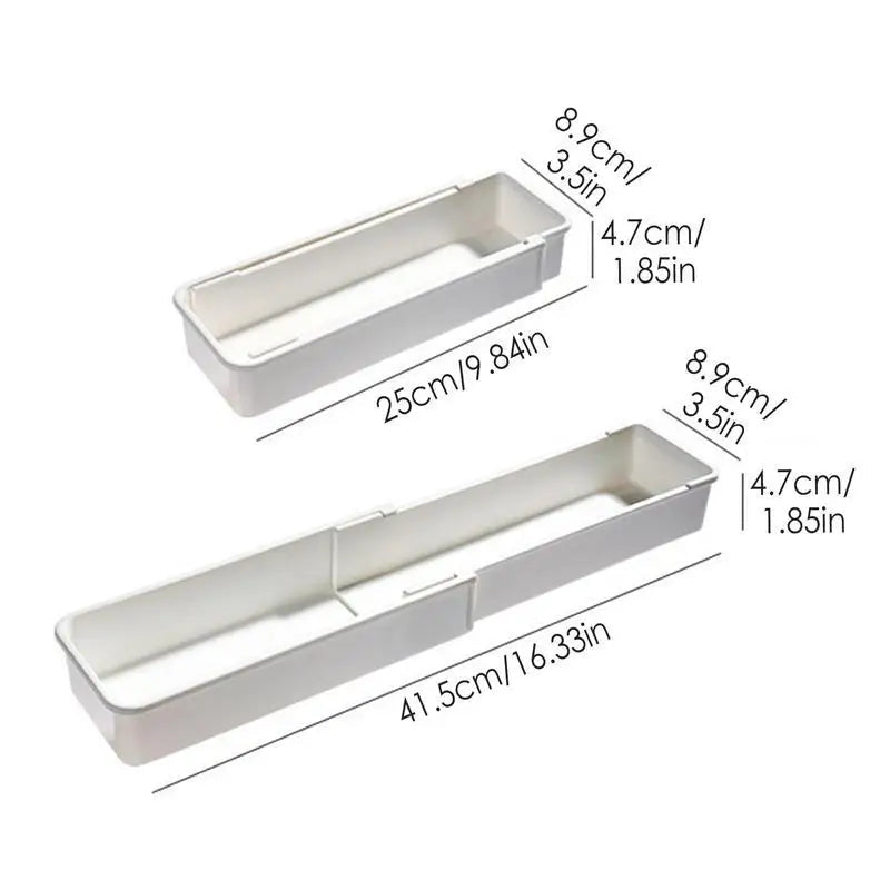 FlexiSort Cutlery Tray | Expandable Cutlery Organizer | Flexible & Space-Saving | White