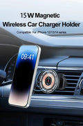 MagCharge Pro Car Mount | Magnetic & Wireless | 15W Fast Charging | 360° Rotatable