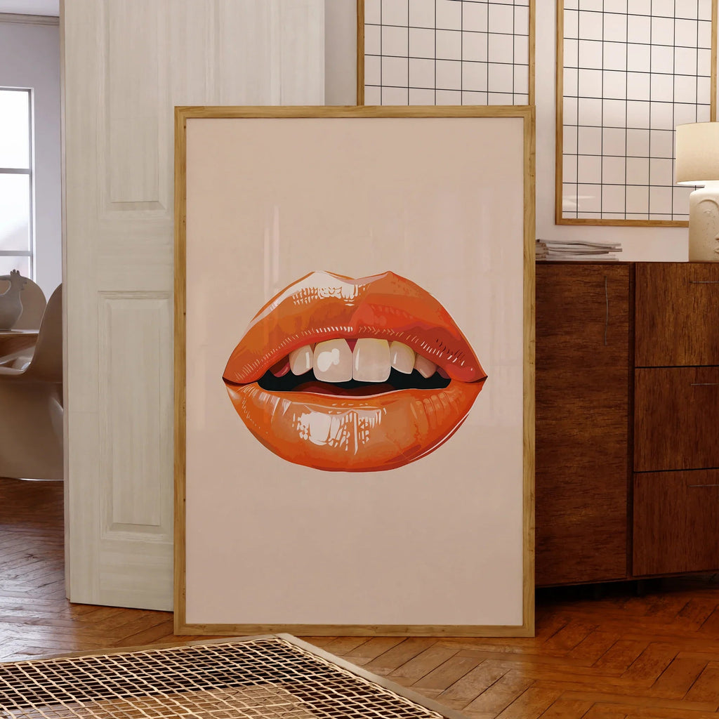 Coral Lips Wall Art