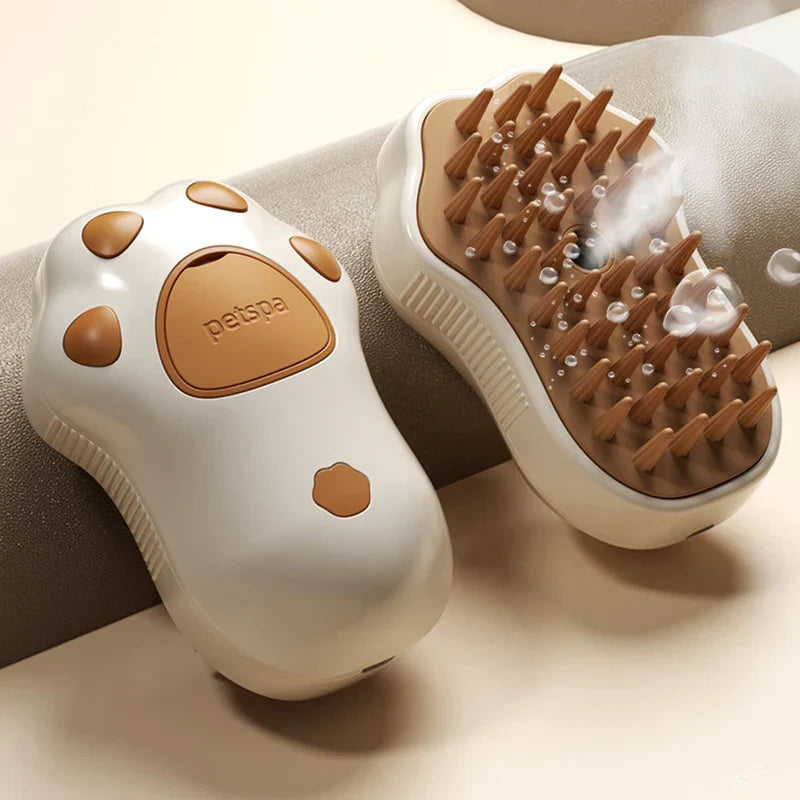 Cat Brush GroomiSoft 3in1 | Massage, Bath & Care Comb | Soft Silicone Brushes | In Pink or Brown