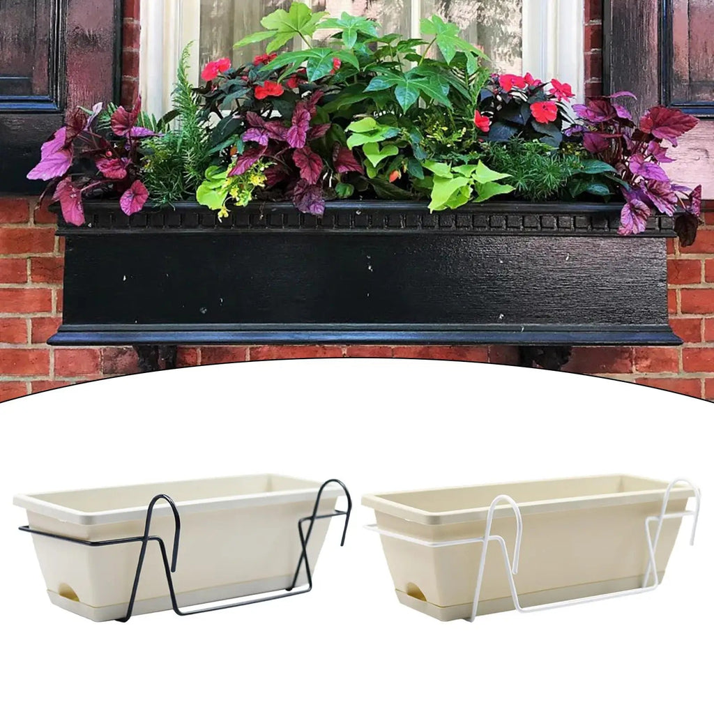 Plantivo Railing Planter Box | With Hooks & Drain Tray | 8L Capacity | Weatherproof