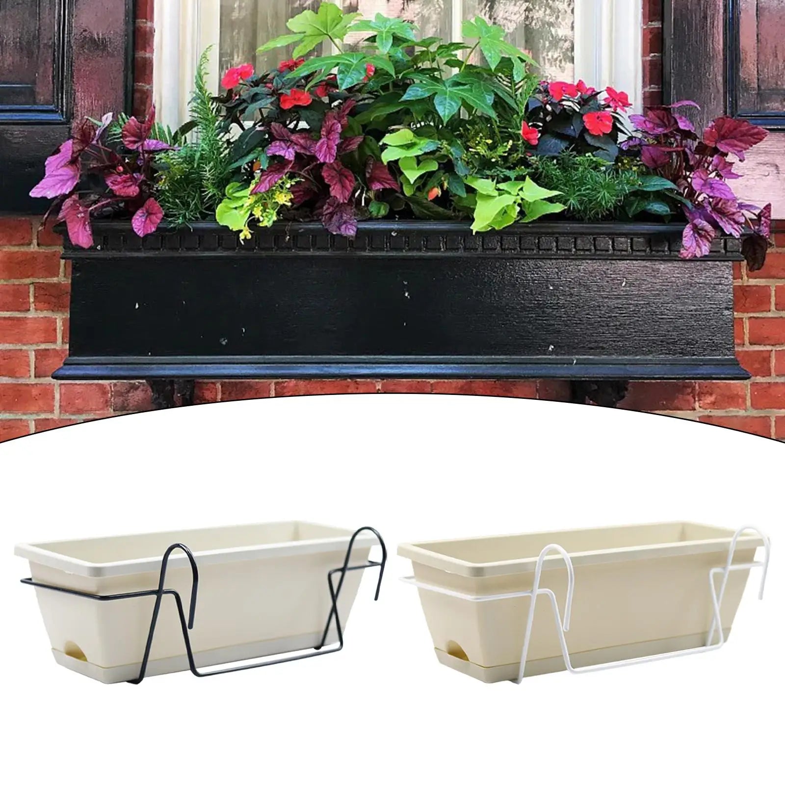Plantivo Railing Planter Box | With Hooks & Drain Tray | 8L Capacity | Weatherproof