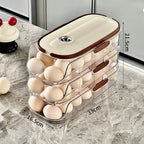 RollEgg Max | Automatic Egg Holder for the Refrigerator | Stackable Egg Organizer Made of Clear Plastic