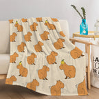 CapyLoom Cozy Blanket | Fluffy Capybara Cozy Blanket | Soft Flannel Fleece Throw Blanket | Sofa & Bed Cover in 3 Sizes