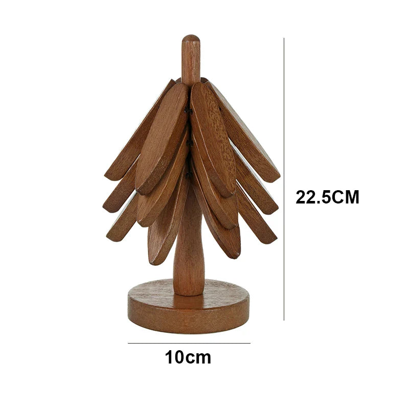Wooden Tree Coaster Set